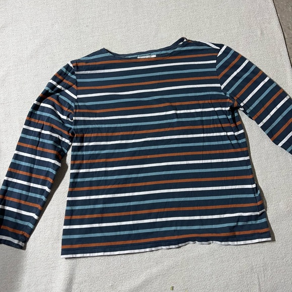 Organic Cotton Sailor Shirt Breton Midnight Sailor Stripes - Picture 3 of 9